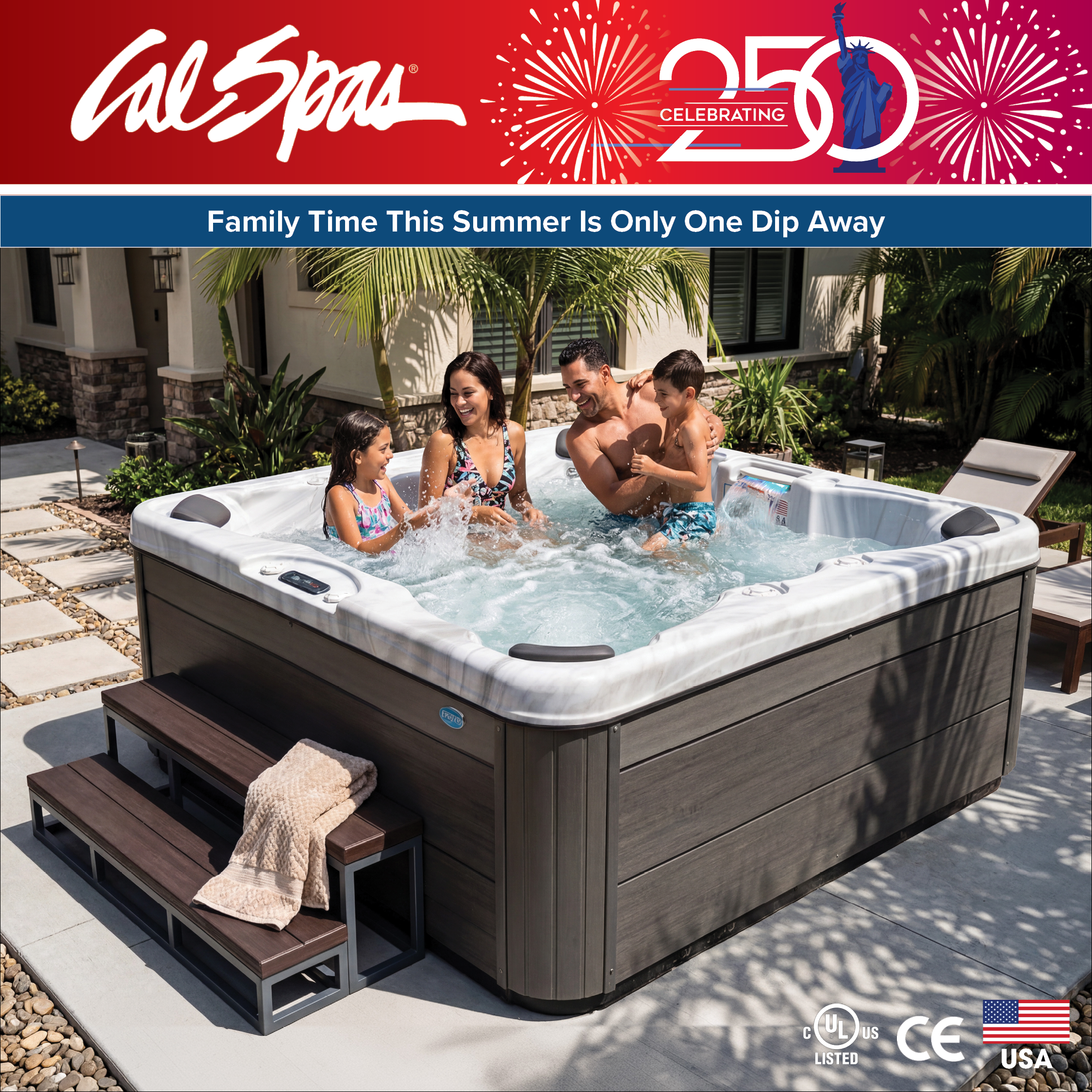Calspas hot tub being used in a family setting - Issaquah
